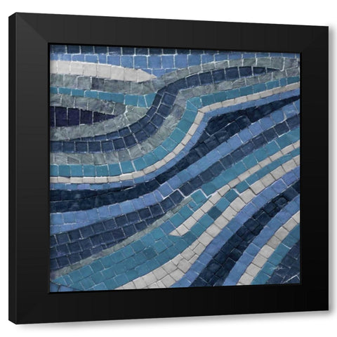 Navy Mosaic 1 Black Modern Wood Framed Art Print by Stimson, Diane