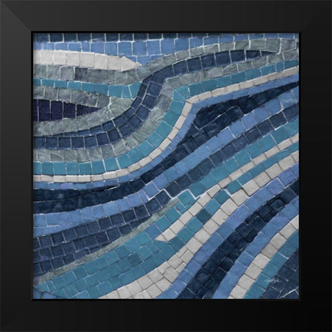 Navy Mosaic 1 Black Modern Wood Framed Art Print by Stimson, Diane
