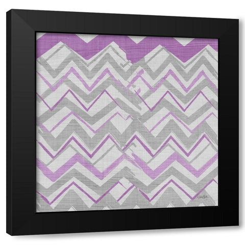 Orchid Gray Stripes 1 Black Modern Wood Framed Art Print by Stimson, Diane