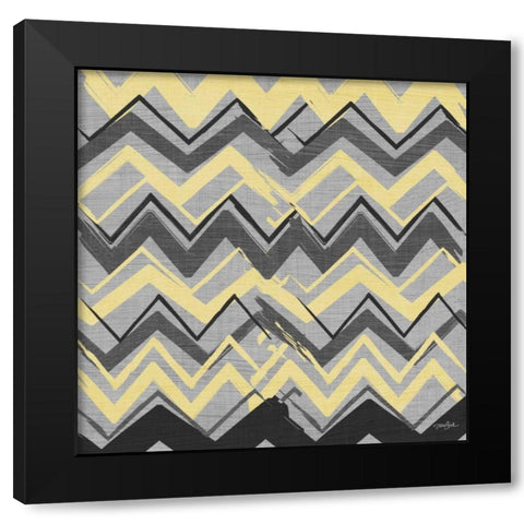 Yel Gray Stripes 2 Black Modern Wood Framed Art Print with Double Matting by Stimson, Diane