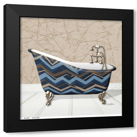 Chevron Tub 1 Black Modern Wood Framed Art Print by Stimson, Diane