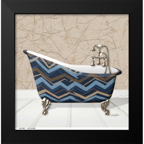 Chevron Tub 1 Black Modern Wood Framed Art Print by Stimson, Diane