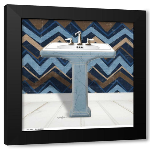 Chevron Sink 1 Black Modern Wood Framed Art Print by Stimson, Diane