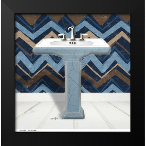 Chevron Sink 1 Black Modern Wood Framed Art Print by Stimson, Diane