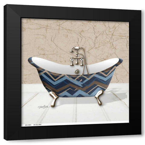 Chevron Tub 2 Black Modern Wood Framed Art Print by Stimson, Diane