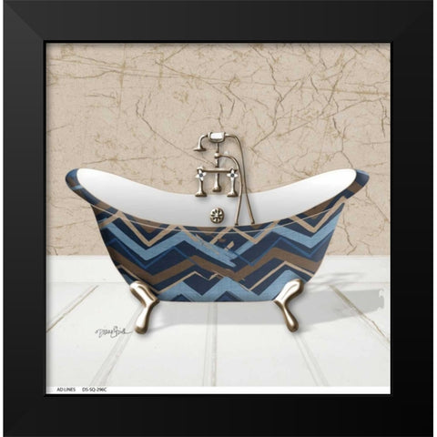 Chevron Tub 2 Black Modern Wood Framed Art Print by Stimson, Diane