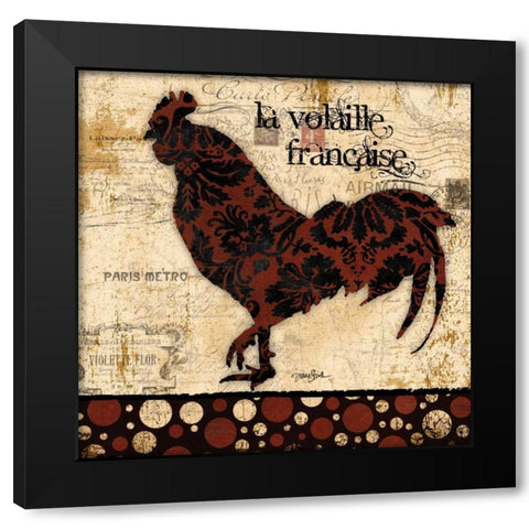La Volaille Francaise Black Modern Wood Framed Art Print with Double Matting by Stimson, Diane