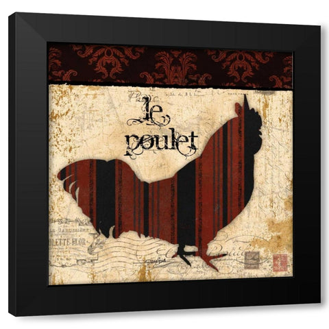 Le Poulet Black Modern Wood Framed Art Print with Double Matting by Stimson, Diane