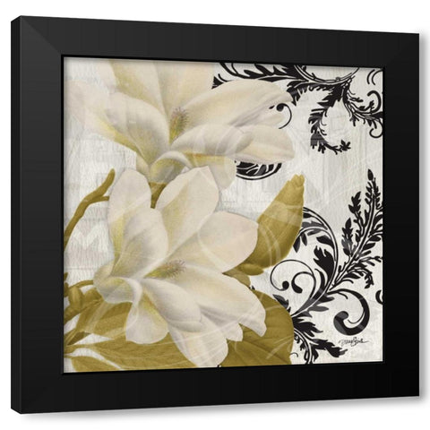 Magnolia Gold Black Modern Wood Framed Art Print by Stimson, Diane