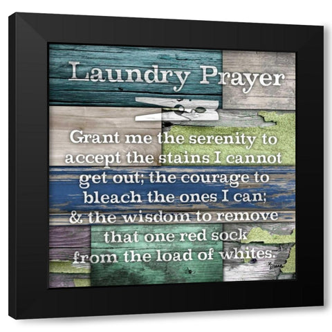 Laundry Prayer Black Modern Wood Framed Art Print with Double Matting by Stimson, Diane