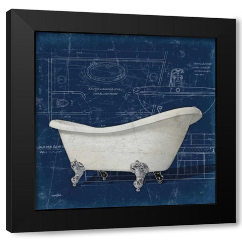 Bath Blues 2 Black Modern Wood Framed Art Print with Double Matting by Stimson, Diane