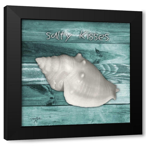 Salty Kisses Aqua Boards Black Modern Wood Framed Art Print by Stimson, Diane