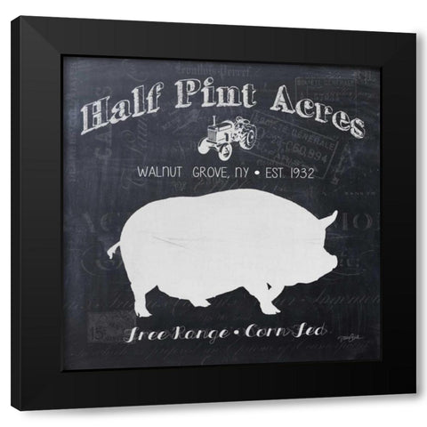 Chalkboard Sow Black Modern Wood Framed Art Print with Double Matting by Stimson, Diane