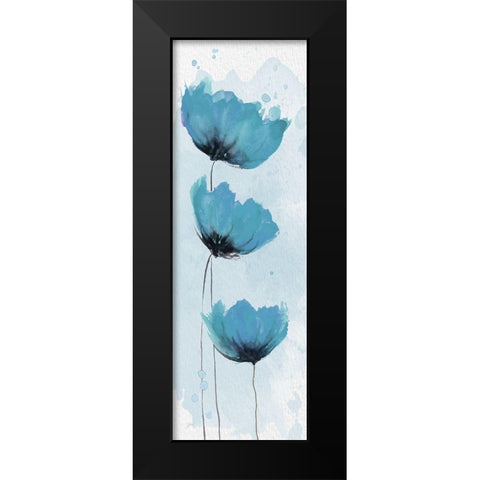 Blue Poppies 2 Black Modern Wood Framed Art Print by Stimson, Diane