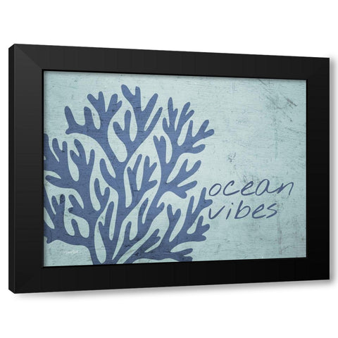 Ocean Vibes Black Modern Wood Framed Art Print by Stimson, Diane