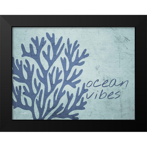 Ocean Vibes Black Modern Wood Framed Art Print by Stimson, Diane