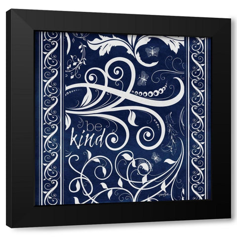 Be Kind Black Modern Wood Framed Art Print with Double Matting by Stimson, Diane