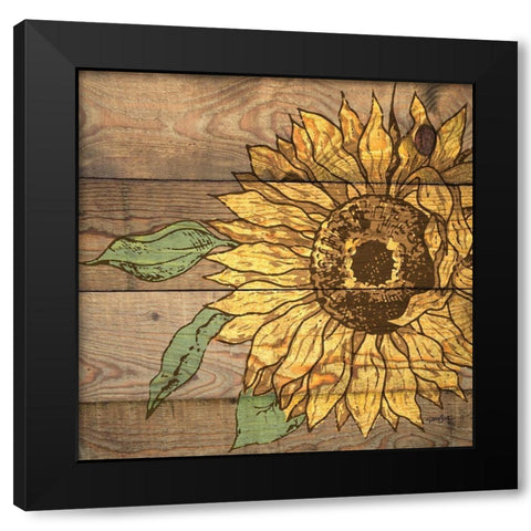 Rustic Sunflower 1 Black Modern Wood Framed Art Print with Double Matting by Stimson, Diane