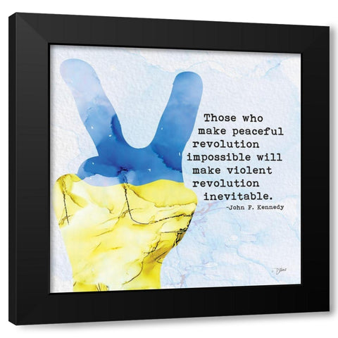 Stand With Ukraine 1 Black Modern Wood Framed Art Print with Double Matting by Stimson, Diane