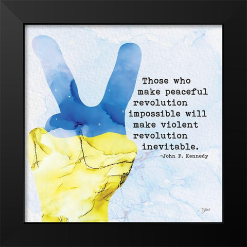 Stand With Ukraine 1 Black Modern Wood Framed Art Print by Stimson, Diane