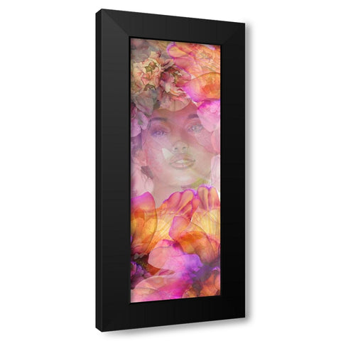 Emerging Floral Girl Black Modern Wood Framed Art Print by Debs, Emma Catherine