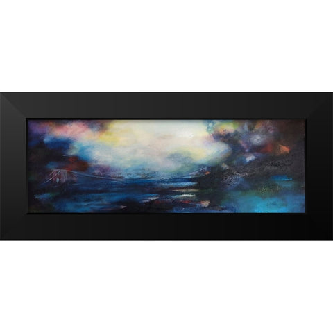 _Crossing Blue Bridge Black Modern Wood Framed Art Print by Debs, Emma Catherine