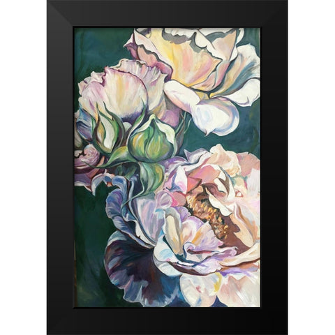 Florals Black Modern Wood Framed Art Print by Debs, Emma Catherine