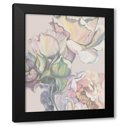 Rose Paper 2 Black Modern Wood Framed Art Print by Debs, Emma Catherine