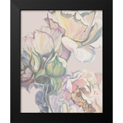 Rose Paper 2 Black Modern Wood Framed Art Print by Debs, Emma Catherine
