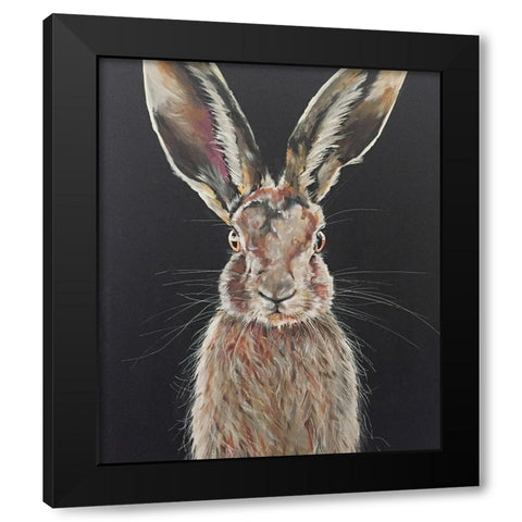 Hare Black Modern Wood Framed Art Print by Debs, Emma Catherine
