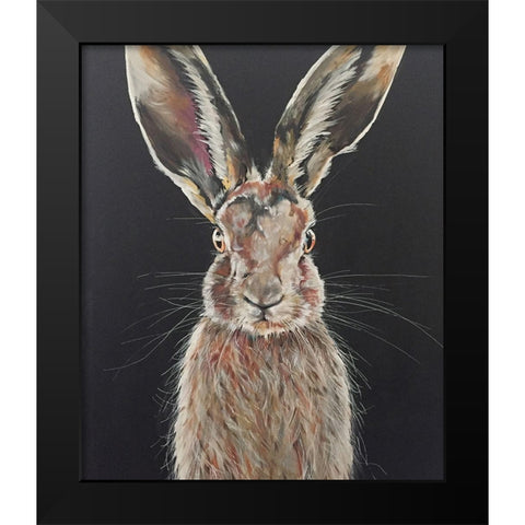 Hare Black Modern Wood Framed Art Print by Debs, Emma Catherine