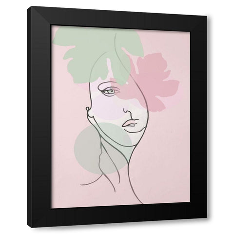 Line 5 Black Modern Wood Framed Art Print with Double Matting by Debs, Emma Catherine
