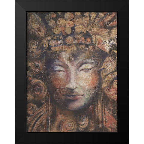 Buddha Neutral Black Modern Wood Framed Art Print by Debs, Emma Catherine