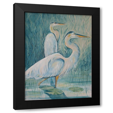 Birds 1 Black Modern Wood Framed Art Print with Double Matting by Debs, Emma Catherine