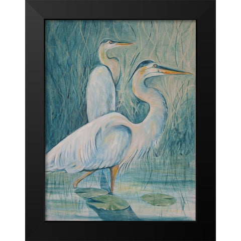 Birds 1 Black Modern Wood Framed Art Print by Debs, Emma Catherine