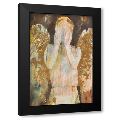 Angel Black Modern Wood Framed Art Print with Double Matting by Debs, Emma Catherine