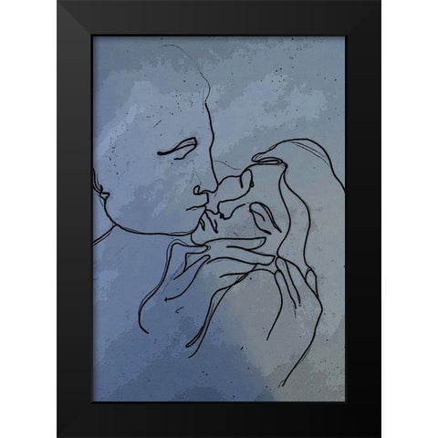 A Kiss 1 Black Modern Wood Framed Art Print by Debs, Emma Catherine