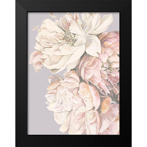 Soft Peonies Black Modern Wood Framed Art Print by Debs, Emma Catherine