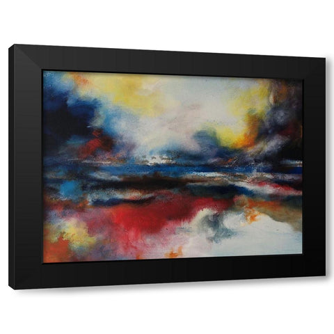 Abstract Wonder Black Modern Wood Framed Art Print with Double Matting by Debs, Emma Catherine