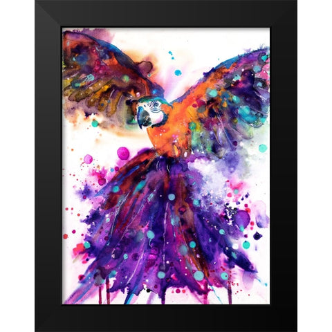 Parrot Black Modern Wood Framed Art Print by Debs, Emma Catherine