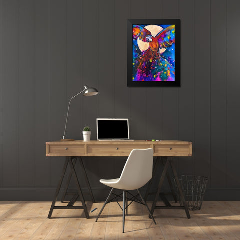 Girl In Flowers Black Modern Wood Framed Art Print by Debs, Emma Catherine