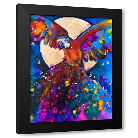 Girl In Flowers Black Modern Wood Framed Art Print by Debs, Emma Catherine
