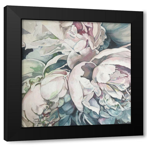 Bunch Of Peonies Black Modern Wood Framed Art Print with Double Matting by Debs, Emma Catherine