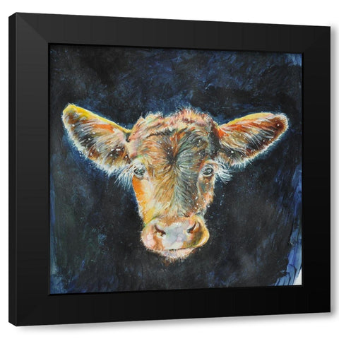 Heifer Black Modern Wood Framed Art Print by Debs, Emma Catherine