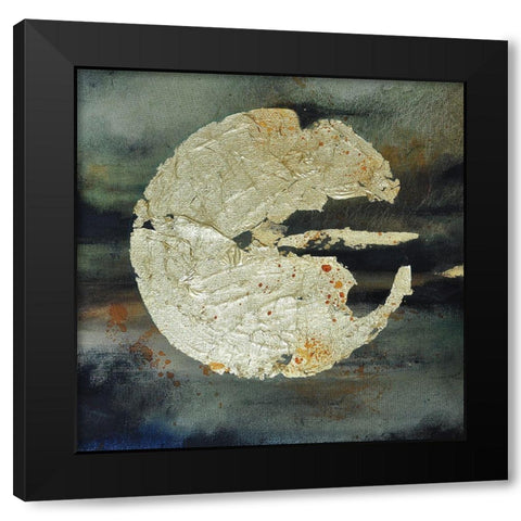 Cracked Circle Black Modern Wood Framed Art Print with Double Matting by Debs, Emma Catherine