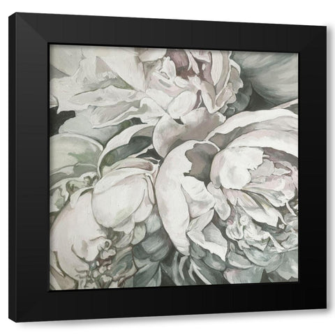 Unsaturated Peonies 1 Black Modern Wood Framed Art Print by Debs, Emma Catherine