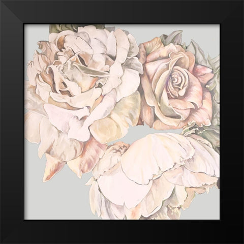 Soft Rose Bunch Black Modern Wood Framed Art Print by Debs, Emma Catherine