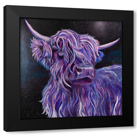 Purple Highland Black Modern Wood Framed Art Print by Debs, Emma Catherine