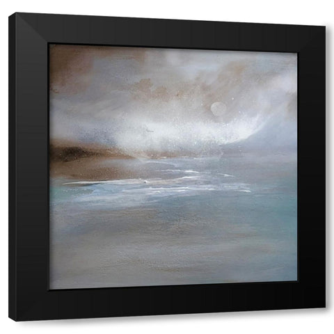 Blue Seascape Black Modern Wood Framed Art Print with Double Matting by Debs, Emma Catherine