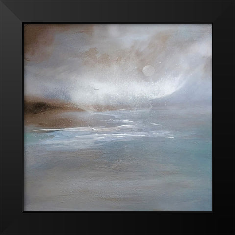 Blue Seascape Black Modern Wood Framed Art Print by Debs, Emma Catherine